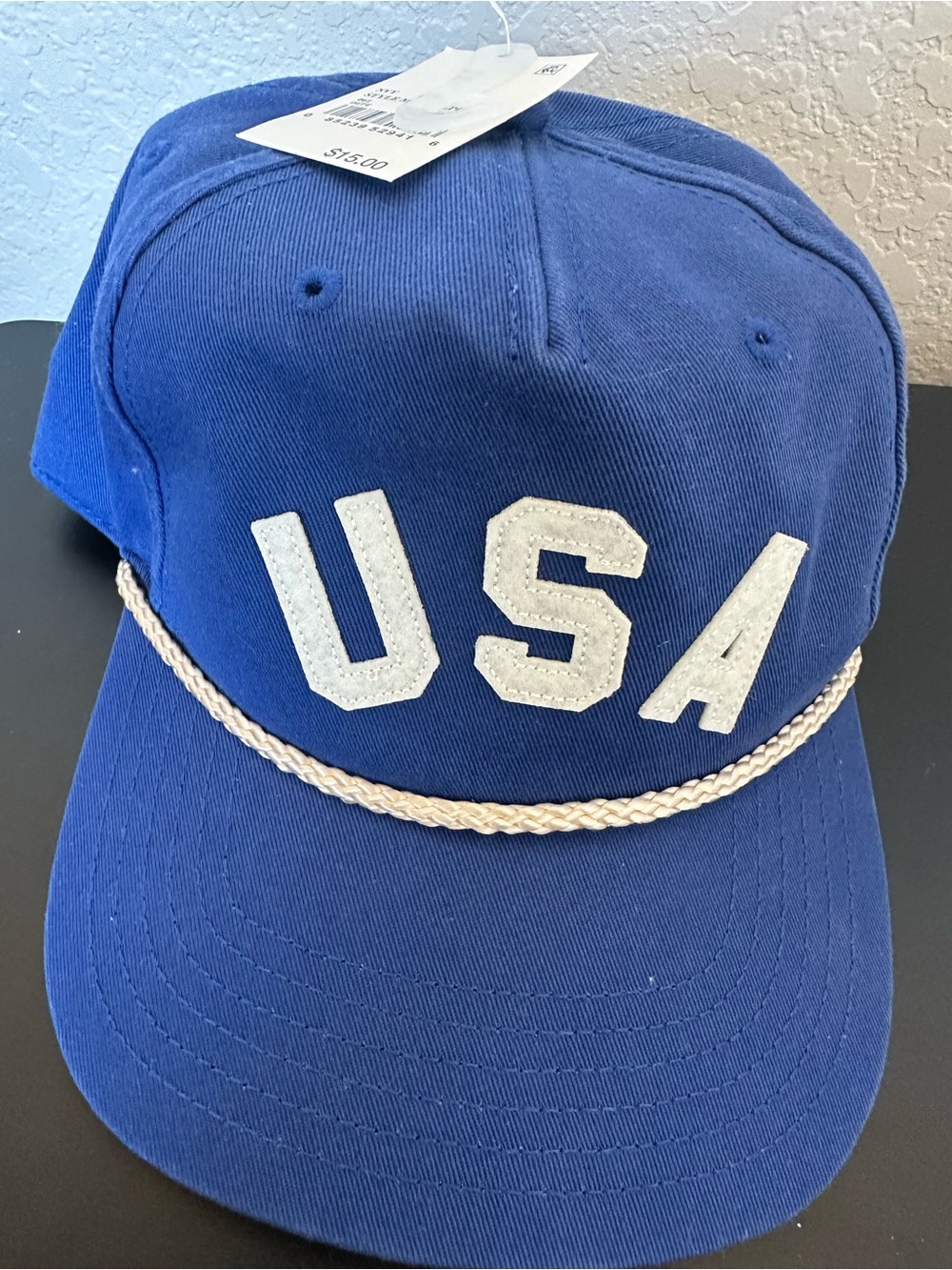 USA Rope-Trim Baseball Cap - Blue